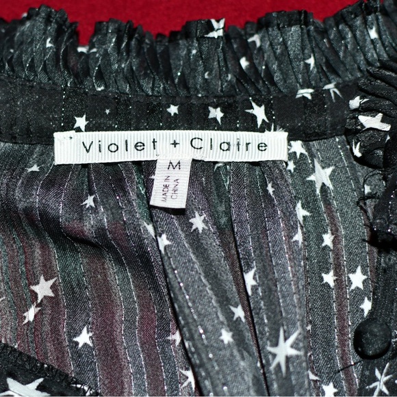 Violet and Claire Sheer Sparkle Star Blouse Size M NWT - Picture 2 of 12